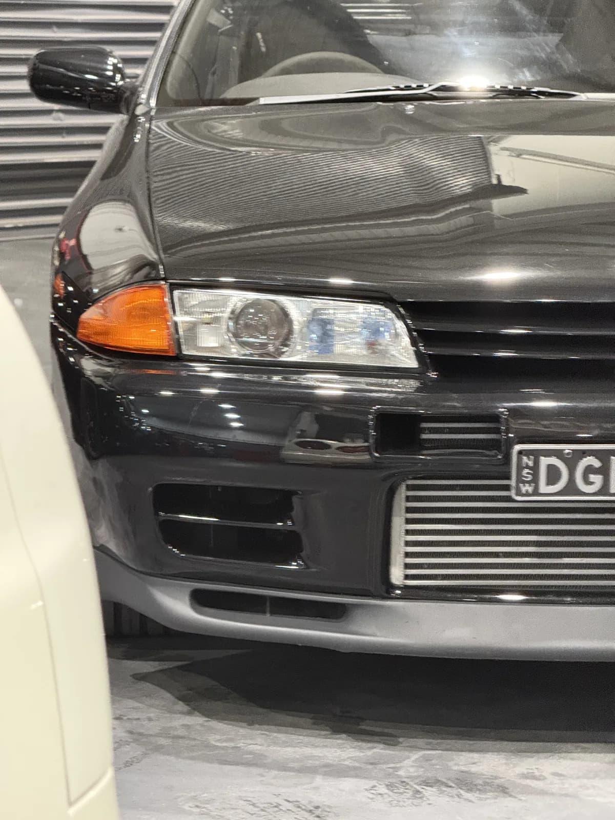 A Nissan Skyline R32 GT-R in the workshop
