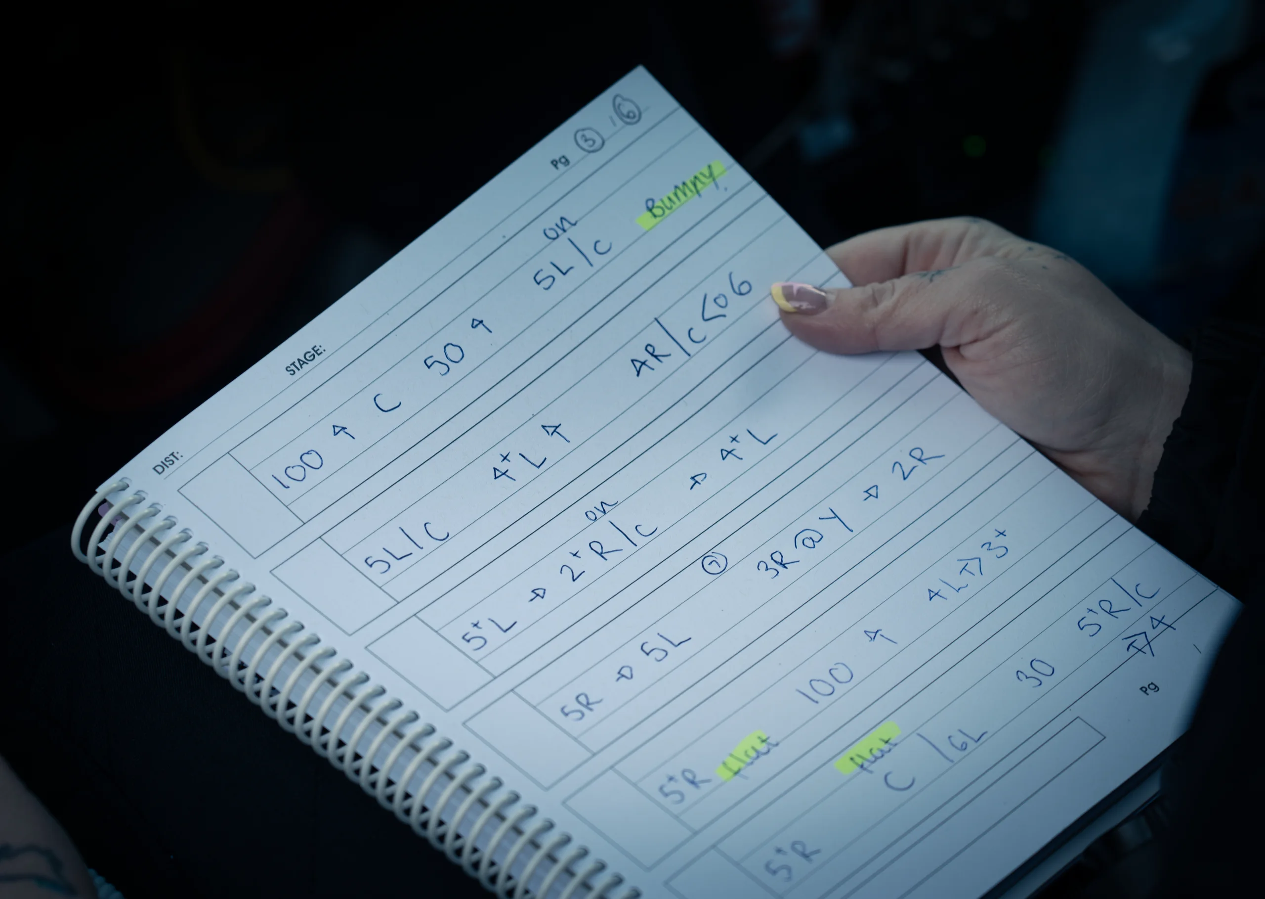 Checking the timecard between stages at the Narooma Forest Rally