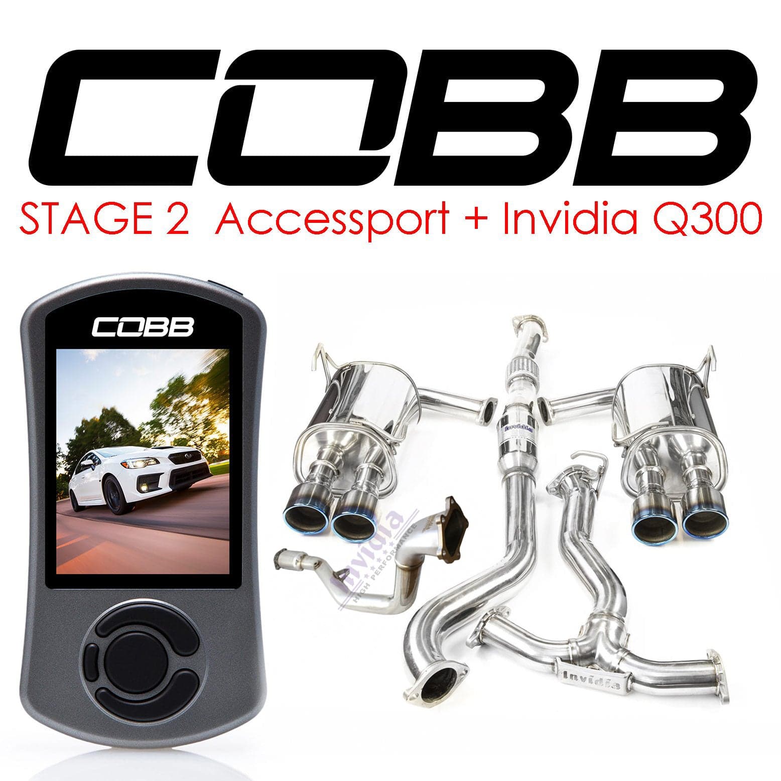 Cobb Tuning - Accessport & Invidia Q300 Turbo Back - WRX VA (15-20)