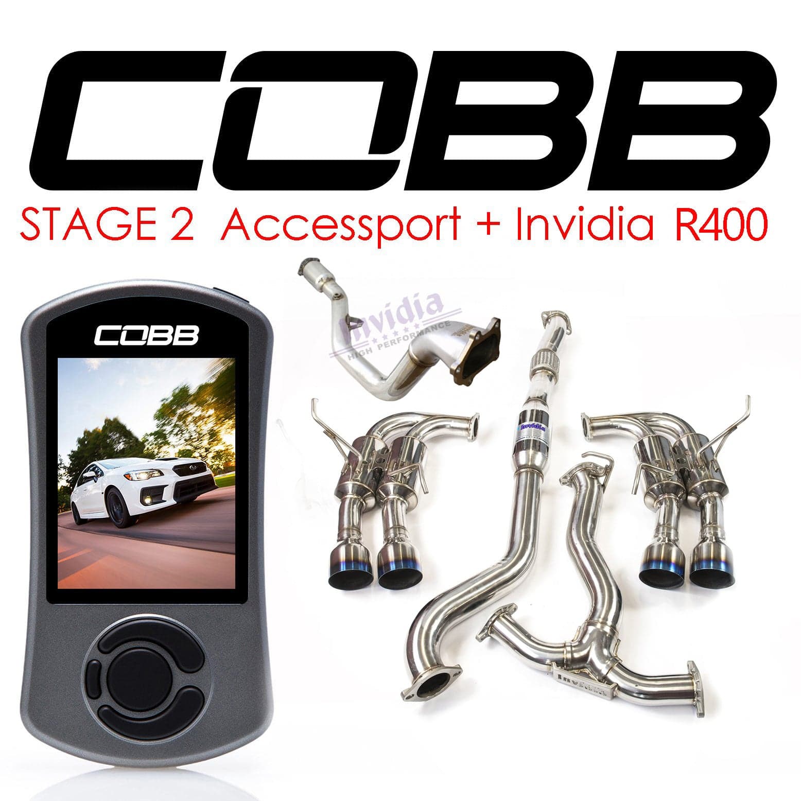 Cobb Tuning - Accessport & Invidia R400 Turbo Back - WRX VA (15-20)