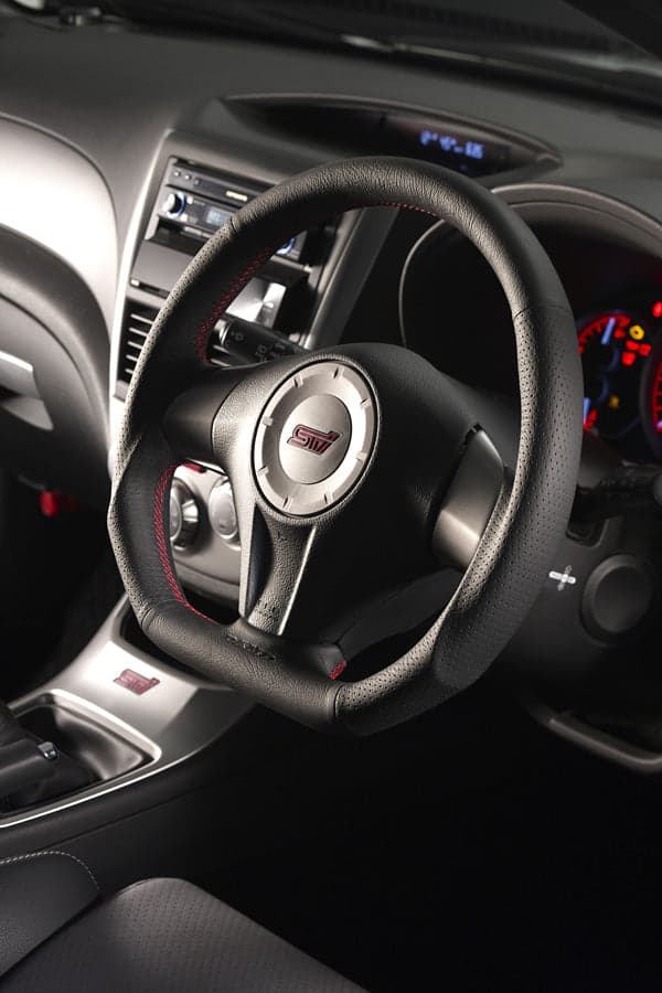 DAMD - D - Shape Steering Wheel - Red Stitching and Black Leather (WRX/STi GV 08-14)