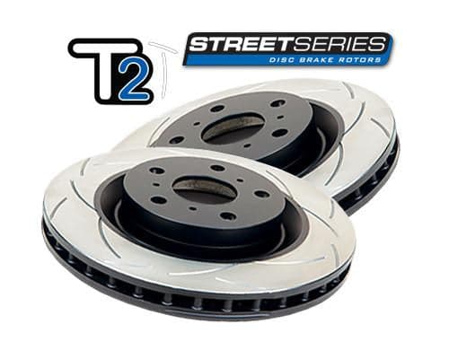 DBA - T2 Slotted Street Series Rotors - Rear (Pair) WRX VB (22+) AUTO - Electric Hand Brake