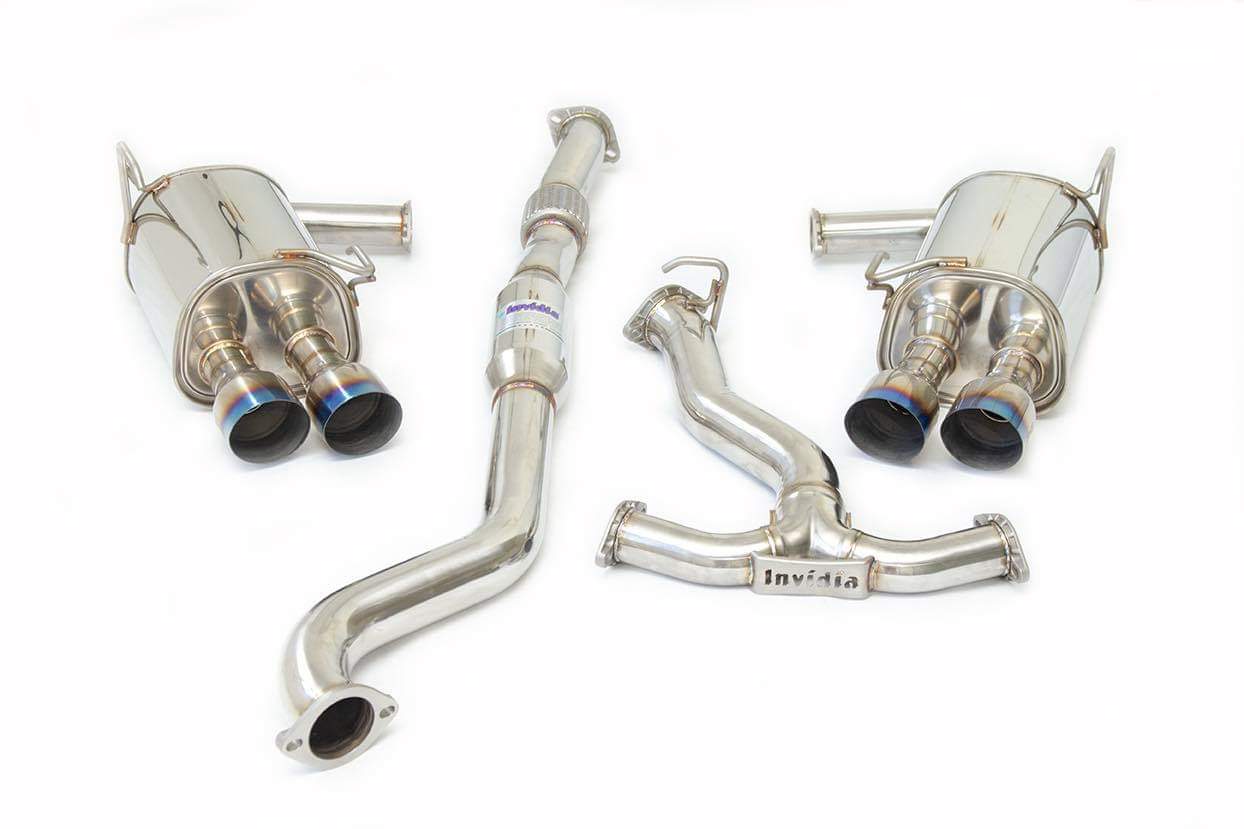 Invidia - Q300 Turbo back Exhaust - Straight Cut Ti Tips (WRX Sedan 15+ CVT/Auto)