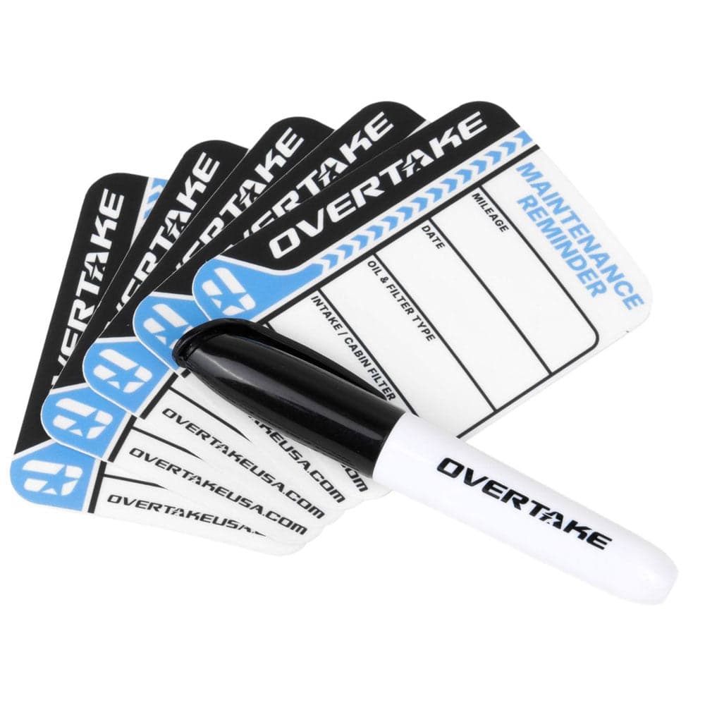 Overtake Oil Change Sticker 5 Pack Organise Your Maintenance