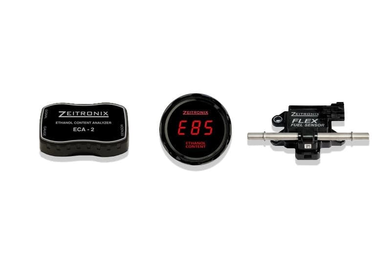 Zeitronix - Ethanol Content Analyzer Kit (ECA-2) - RED Gauge - Round (Plug and Play)